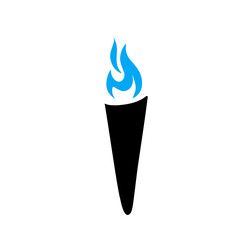 torch icon with blue flame
