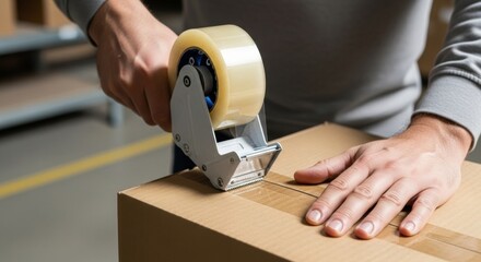 Sealing a Box Efficient Packing for Shipping and Storage in a Warehouse or Home Office Setting