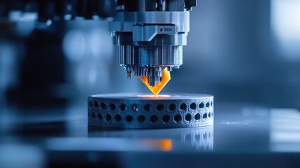 Additive manufacturing, metal 3D printing, factory, close-up, industrial automation, process, technology, innovation