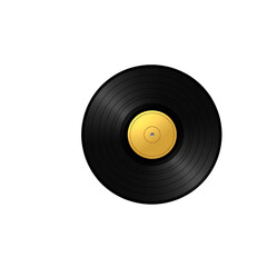 Fototapeta premium Gramophone vinyl LP record template isolated on checkered background. Vector illustration