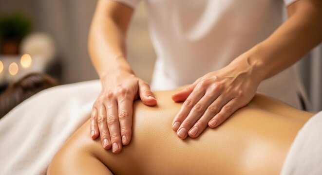 Relaxing Back Massage Therapeutic Touch for Stress Relief and Muscle Pain