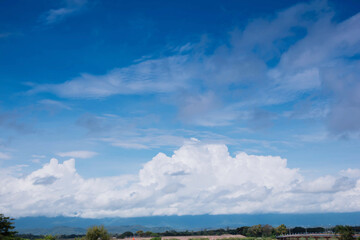 The view of the mountains and clouds in the morning in Thailand is very beautiful