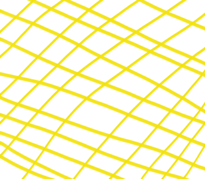 Abstract yellow lines crossing in a net-like or mesh pattern, forming a curved grid design on a white background - Powered by Adobe