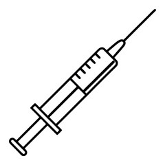 Syringe injection icon line art , medical syringe outline