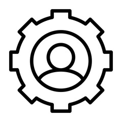 Account Settings Vector Line Icon Design