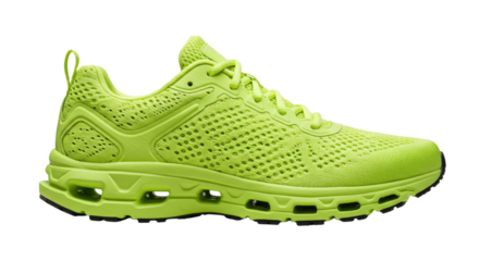 Lime Green Running Shoe Isolated on White.