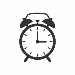 Classic Alarm Clock Icon: Simple Time Management Vector