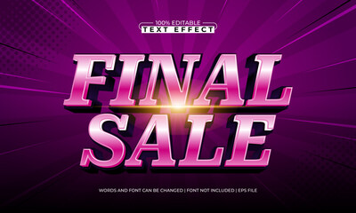 final sale editable text effect with a promo and offer text style