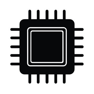 CPU Microchip Vector Silhouette  
