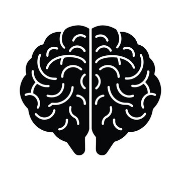 Cyber Brain Scan Vector Silhouette  