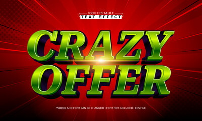 crazy offer editable text effect with a promo and offer text style