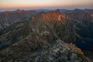 Sunrise from Rysy in the Tatra Mountains