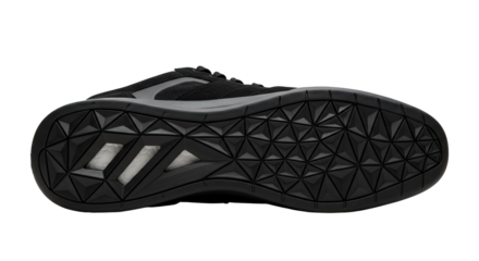 Modern Black Athletic Shoe Sole with Geometric Pattern Design.