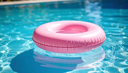 Pink pool float with summer fun.
