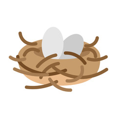 Bird Nest Vector Flat Icon Design