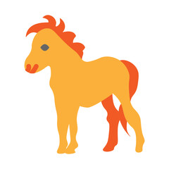 Pony Horse Vector Flat Icon Design