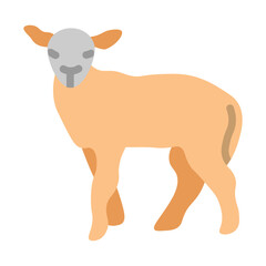 Baby Lamb Vector Flat Icon Design