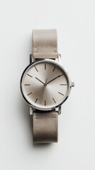 Elegant Wristwatch with Brown Strap
