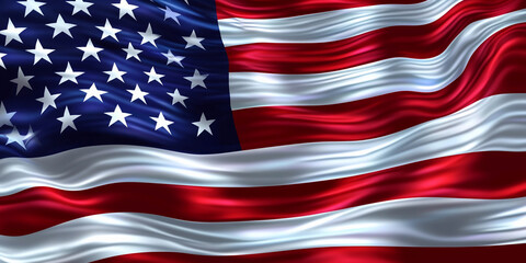 Obraz premium Waving American flag on a sunny day Generative AI