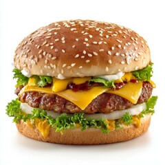 hamburger on white background
