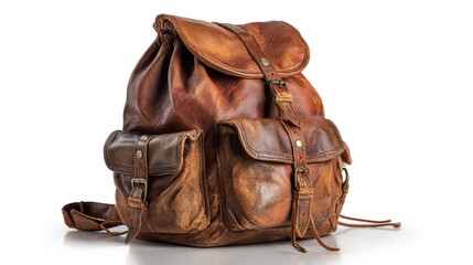 Vintage Brown Leather Backpack