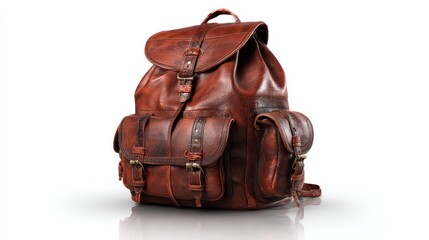 Vintage Brown Leather Backpack