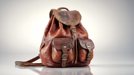 Vintage Brown Leather Backpack