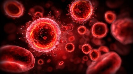 Digital 3D Virus Close-Up