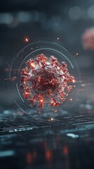 Digital 3D Virus Close-Up