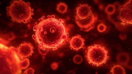 Digital 3D Virus Close-Up