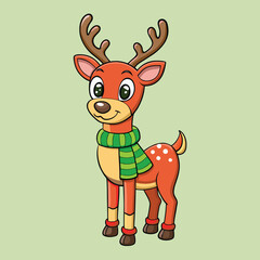 Fototapeta premium flat vector christmas reindeer (2).eps
