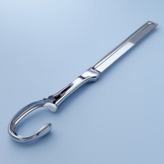 Obraz premium Realistic 3D Render of Surgical Bone Saw Instrument with Metallic Finish