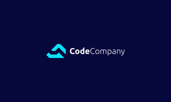 abstract logo design, code company logo design, code logo