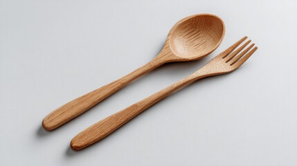 Wooden Spoon and Fork Crossed
