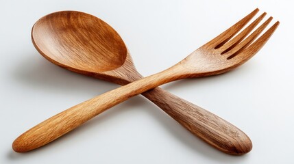 Wooden Spoon and Fork Crossed
