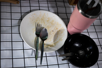 Finished Meal Plate On Table