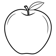 Minimal vector illustration of an apple on a white background