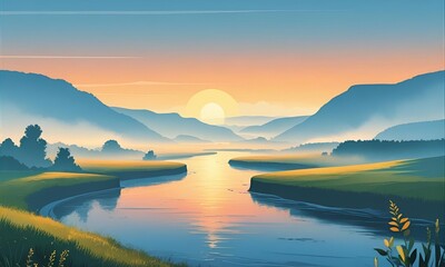 Landscape Art Wallpaper Background