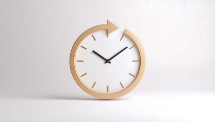 Circular Clock with Time Renewal, and Beige.