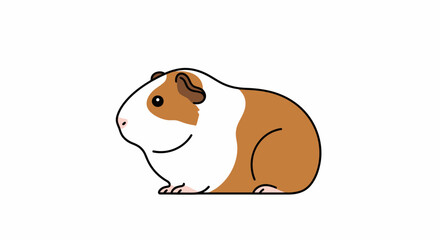 Adorable Cartoon Guinea Pig Illustration for Children's Books and Educational Materials, perfect for illustrating pet care guides and veterinary educational content