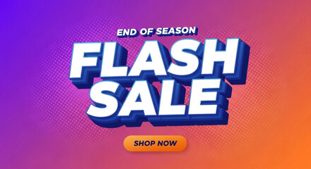 End of Season Flash Sale with Shop Now Button shopping discount