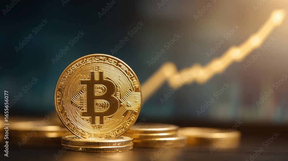Aufkleber singular bitcoin coin representing core element of cryptocurrency and symbolizing digital currency i