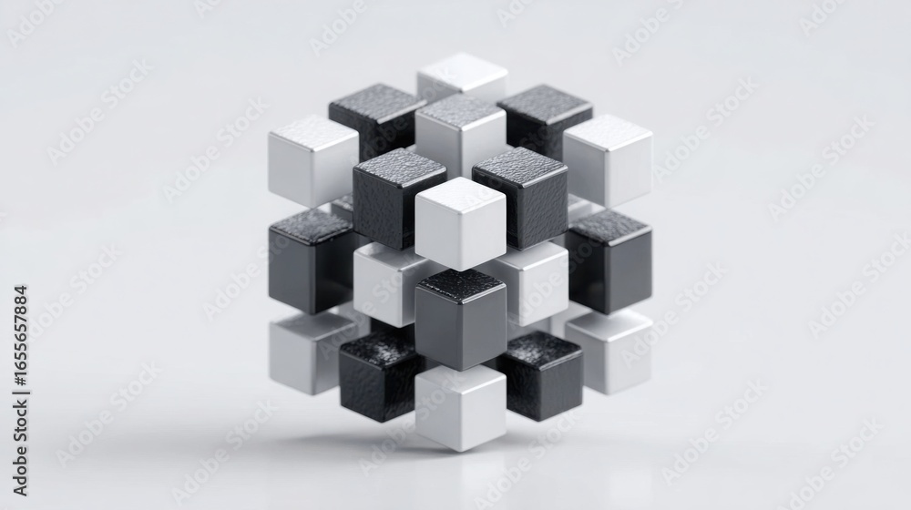Poster simple cube shaped object representing business intelligence core concept of modern design and abstr