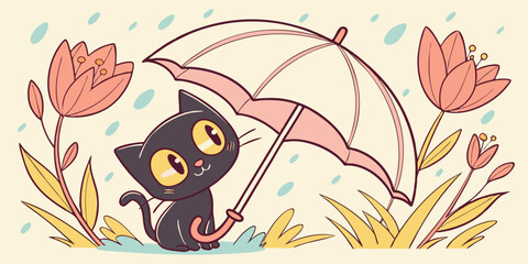 Autumn leaves vector illustration with birds and artistic design