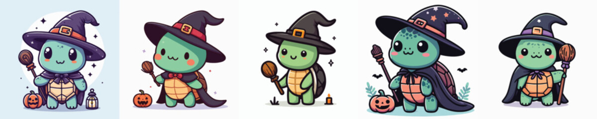 witch costume turtle vector