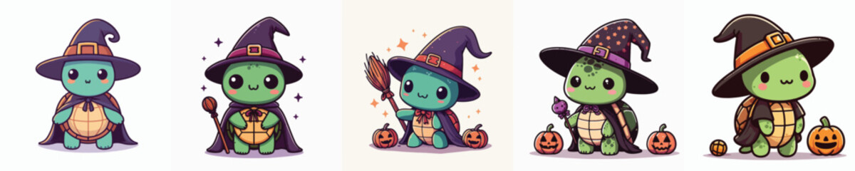 witch costume turtle vector