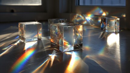 Crystalline cubes refract sunlight