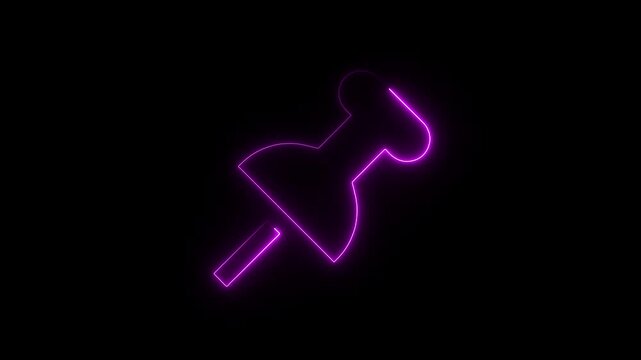 Abstract neon line location icon fast tracking map pin icon animation.