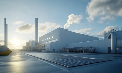 Representation of a bio-energy plant project, emphasizing renewable energy solutions and the importance of reducing environmental impact through sustainable energy facilities, Generative AI