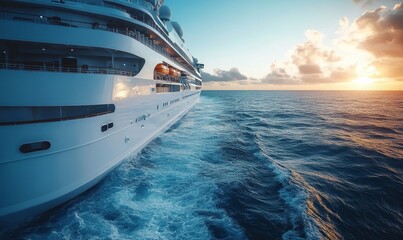 Senior couple enjoying their golden years on a luxurious cruise ship, embodying the spirit of adventure and lifelong love while traveling on the vast ocean, exploring new horizons, Generative AI